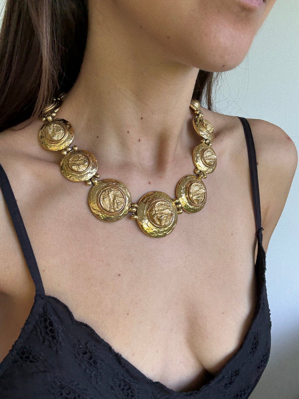 Collar Vintage Yves Saint Laurent - Relieve Martillado Xxl