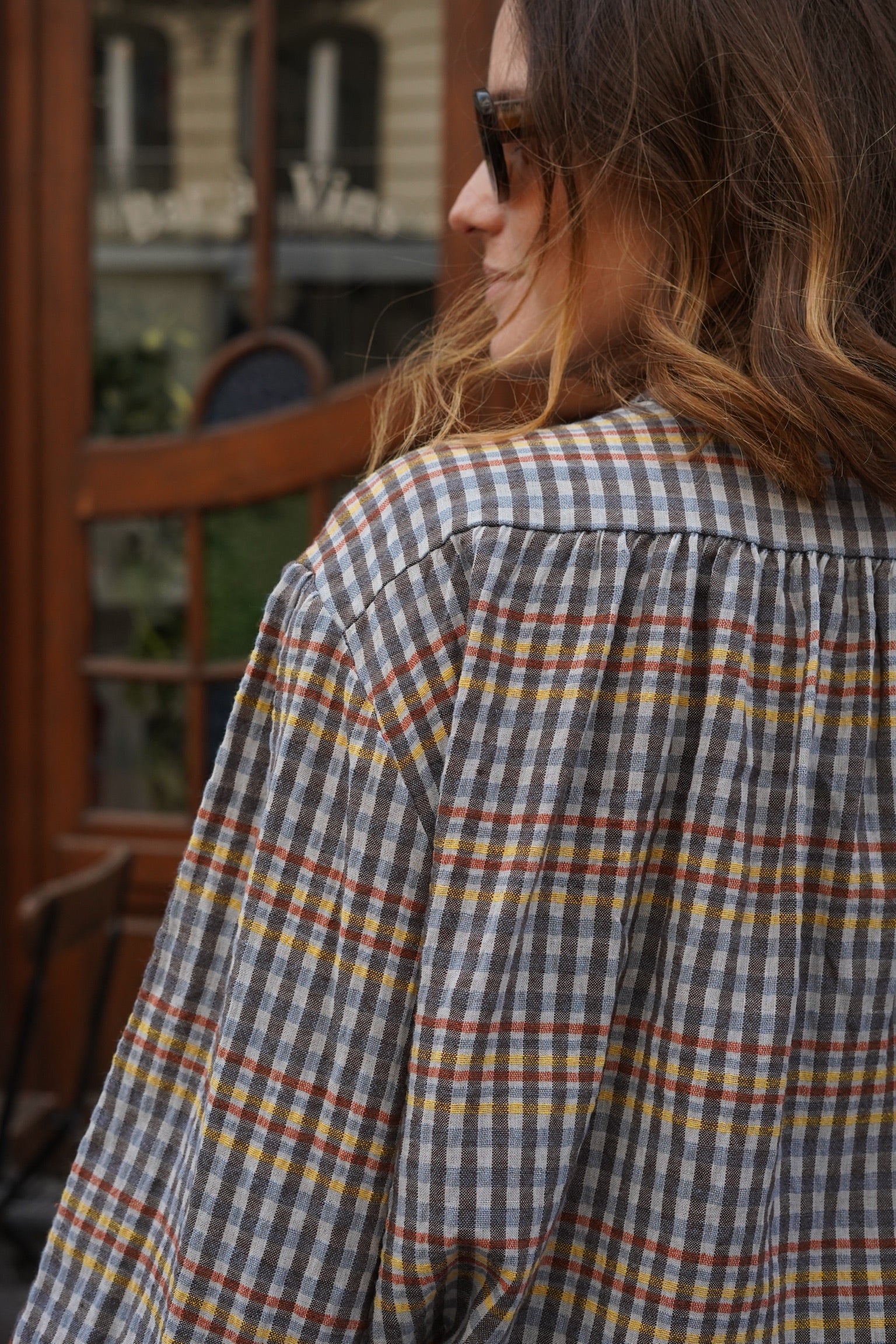 Colette Blue/Yellow Check Blouse