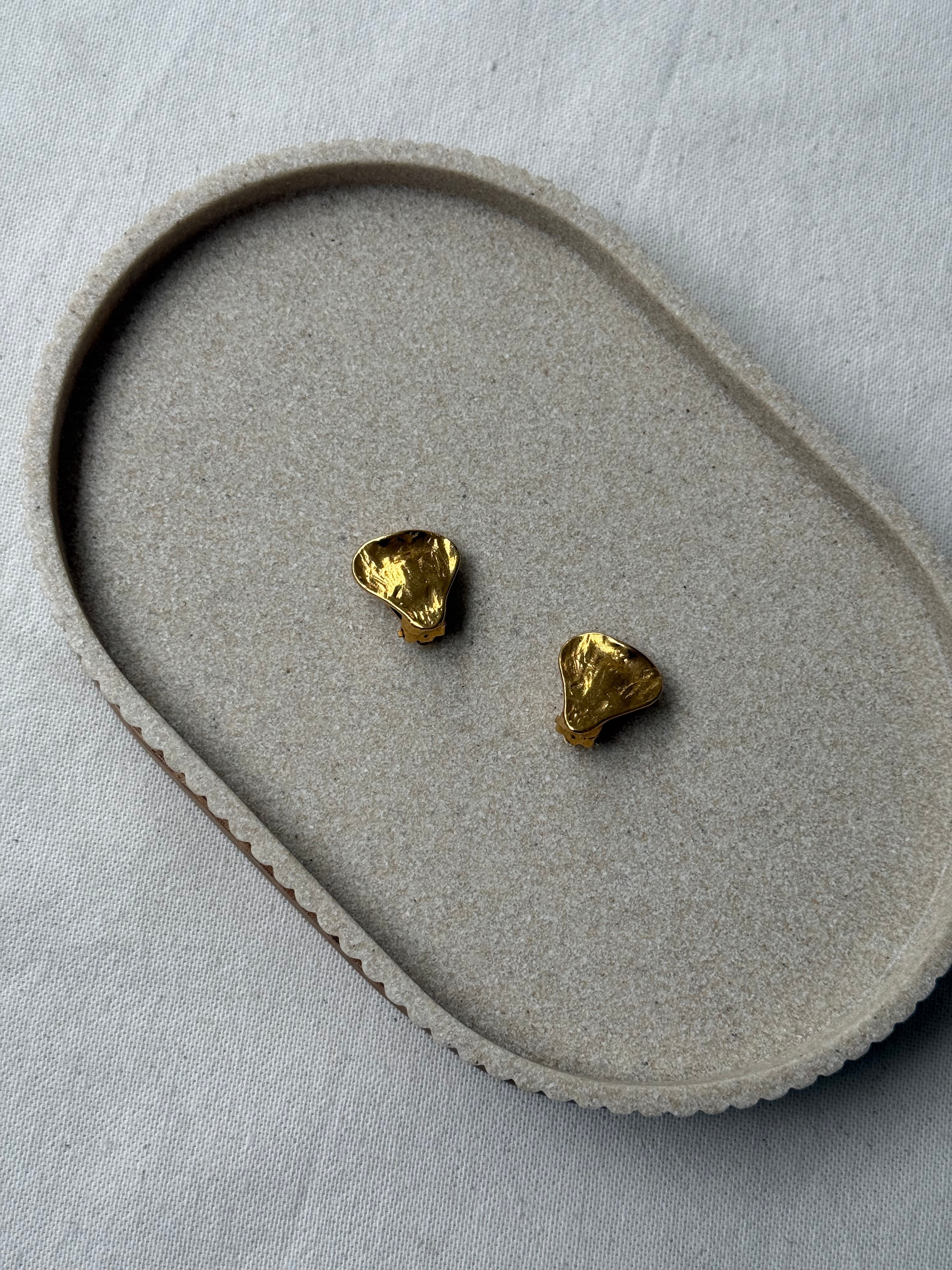 Boucles D’Oreilles Ysl Vintage - Petits Cœurs Dorés