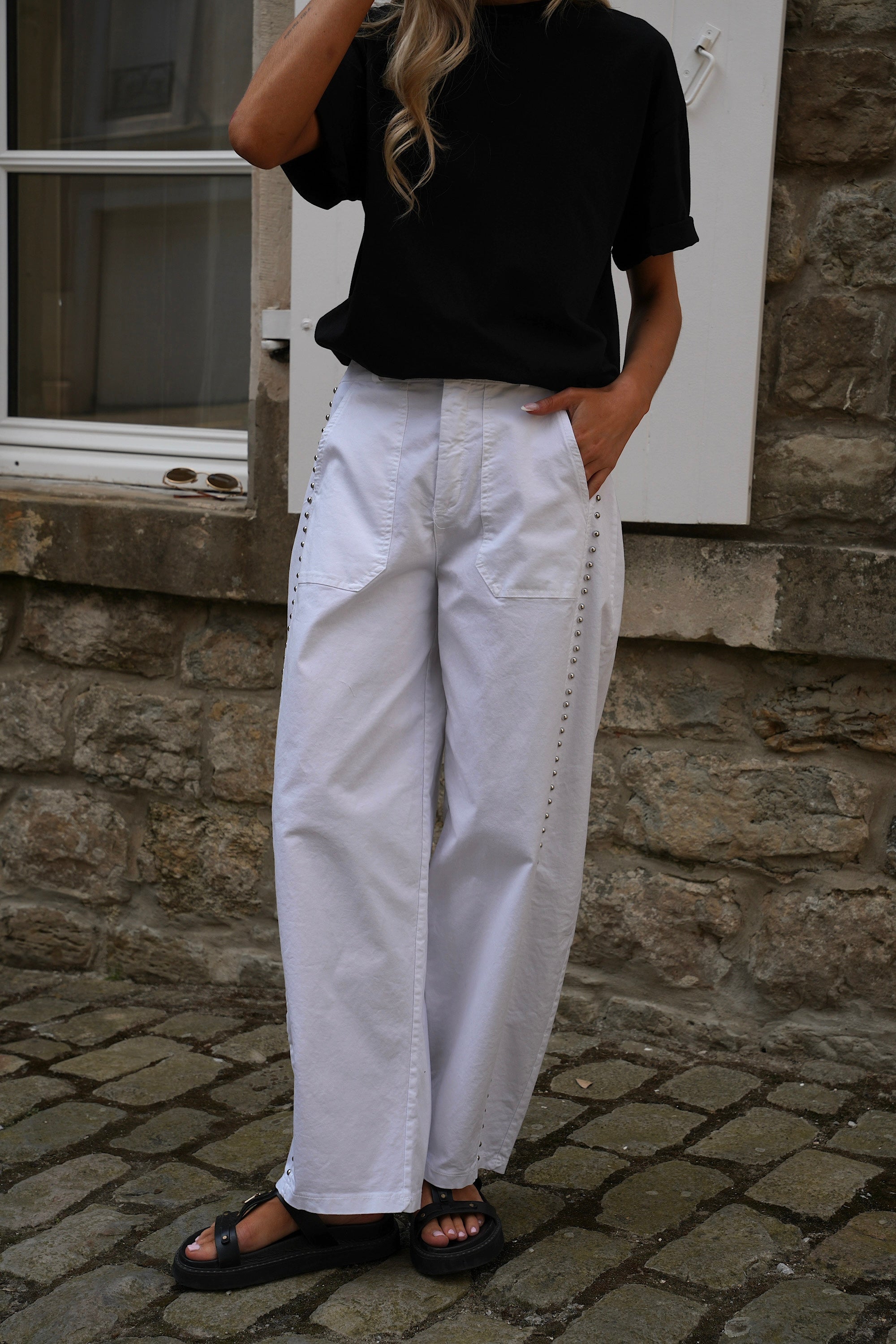 Pantalon Clouté Yola - Blanc
