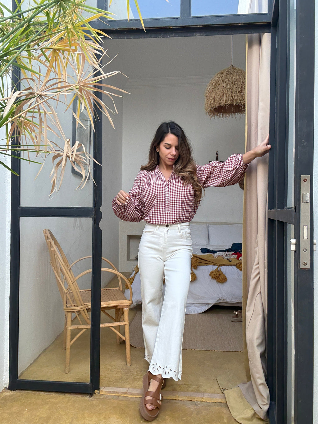 Jean cropped broderies Lola