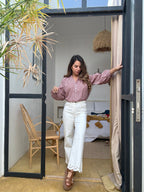 Jean cropped broderies Lola
