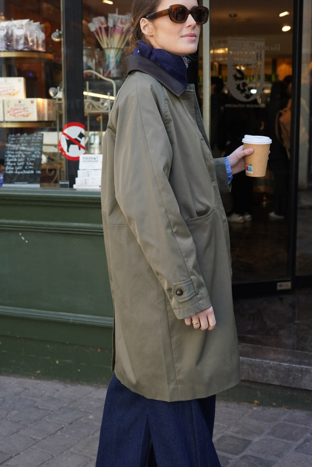 Emma Mid-Long Khaki Jacket