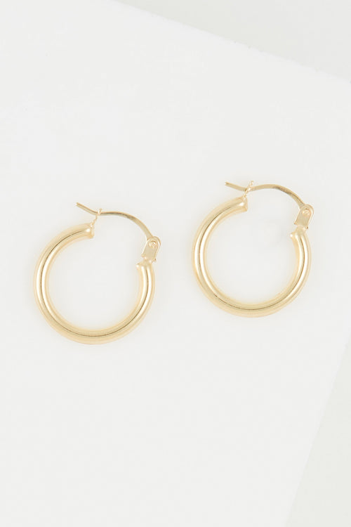 "Théa" 15mm Hoop Earrings - Yellow Gold