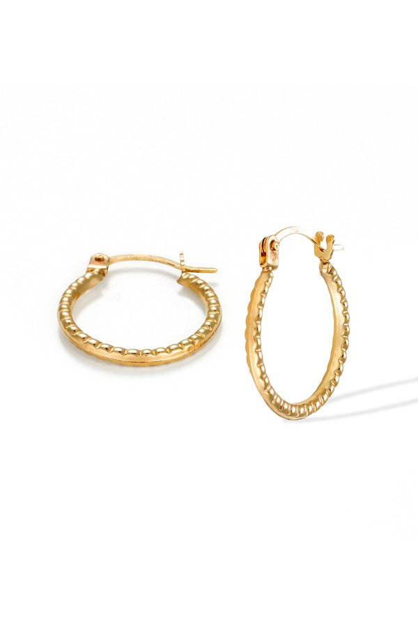 "Hiba" Creole Earrings 15mm Yellow Gold 375/1000