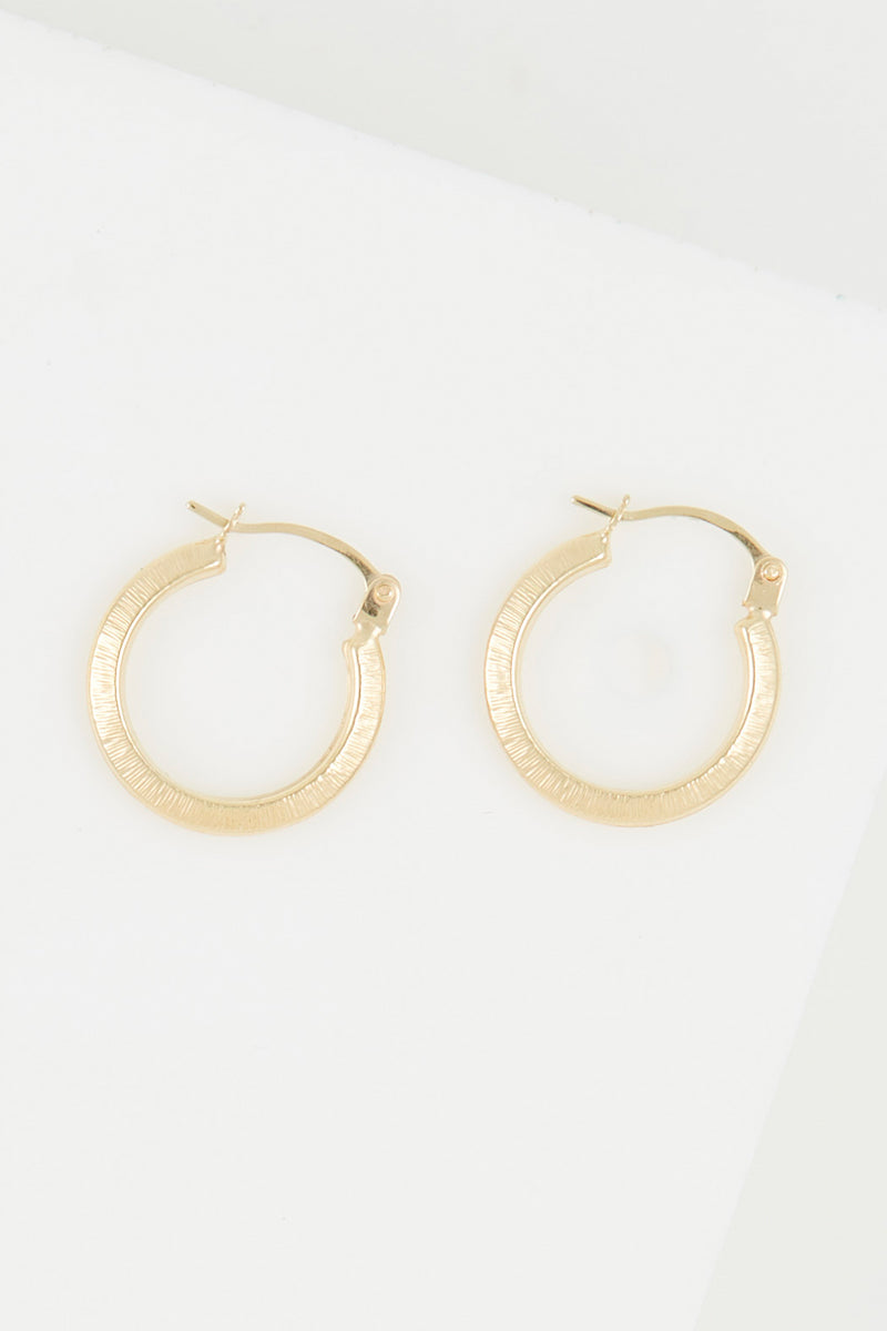 "Nina" Hoop Earrings 15Mm 375/1000 Yellow Gold