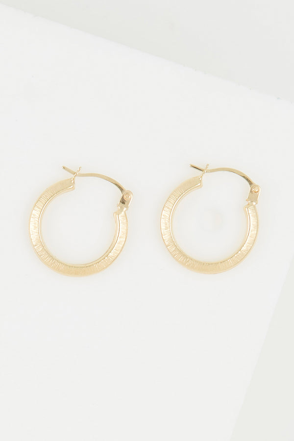 "Nina" Hoop Earrings 15Mm 375/1000 Yellow Gold