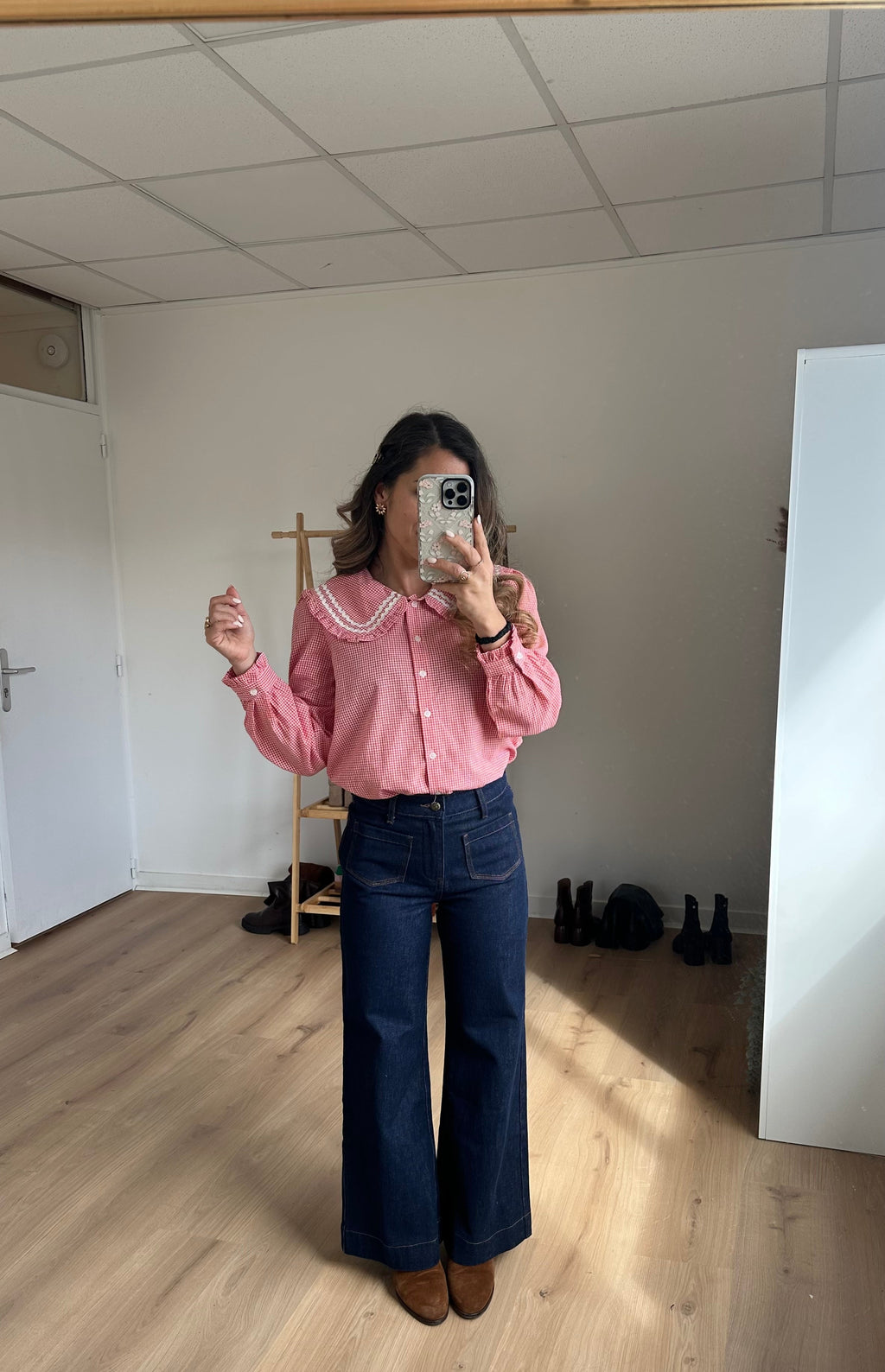 Anaëlle Claudine Collar Vichy Blouse