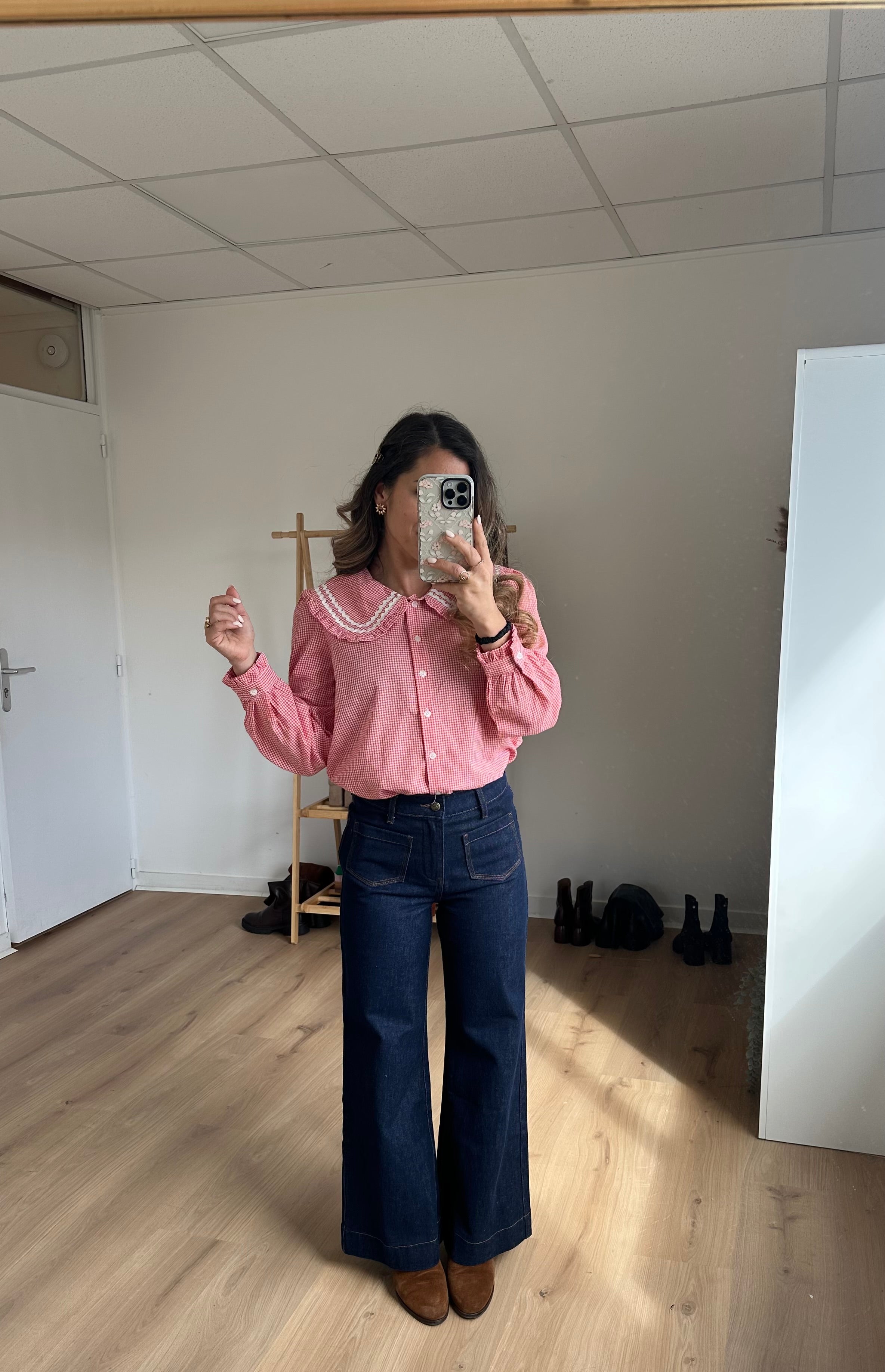 Anaëlle Claudine Collar Vichy Blouse