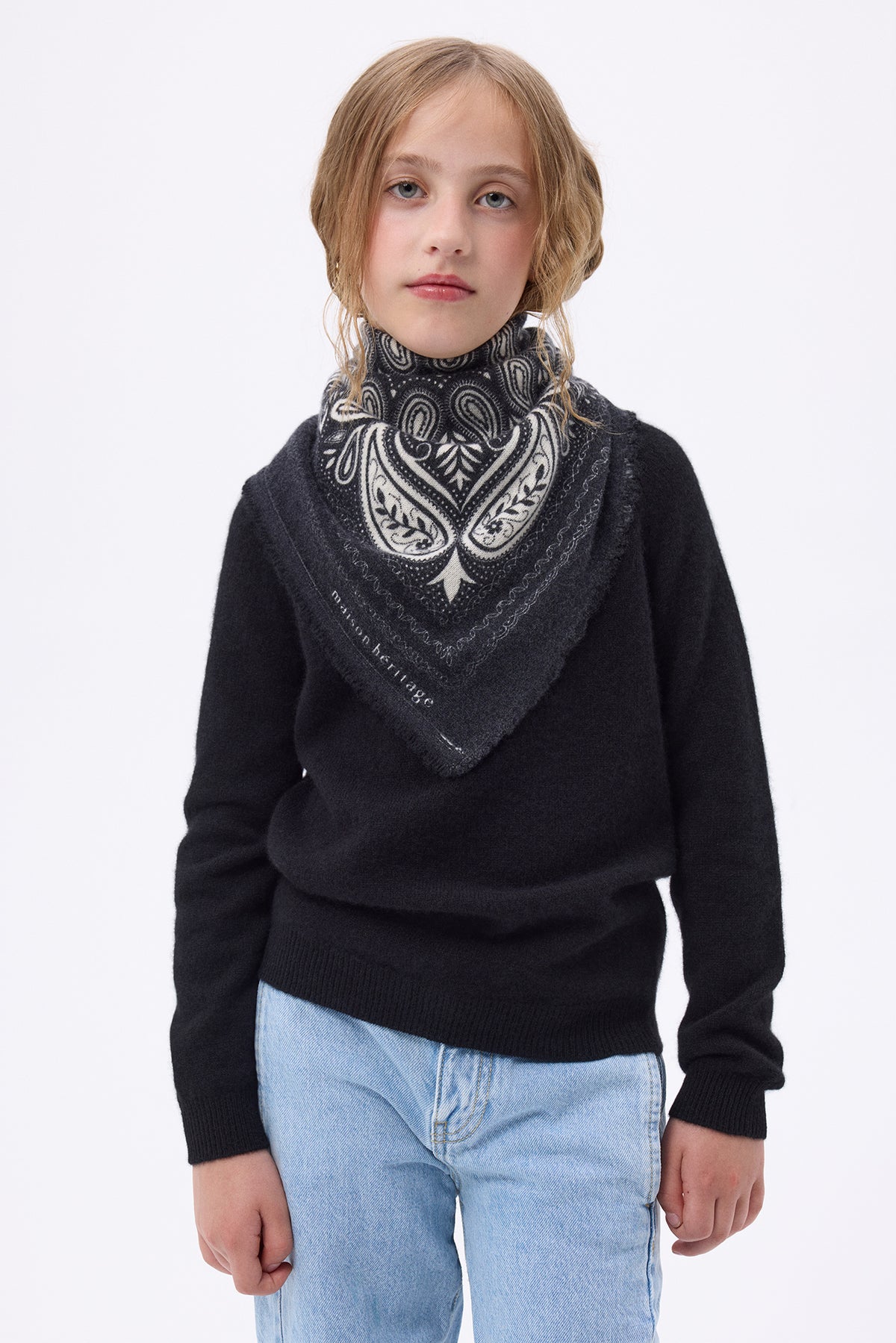 Lille Efi Bandana - Sort Hvid - Børn