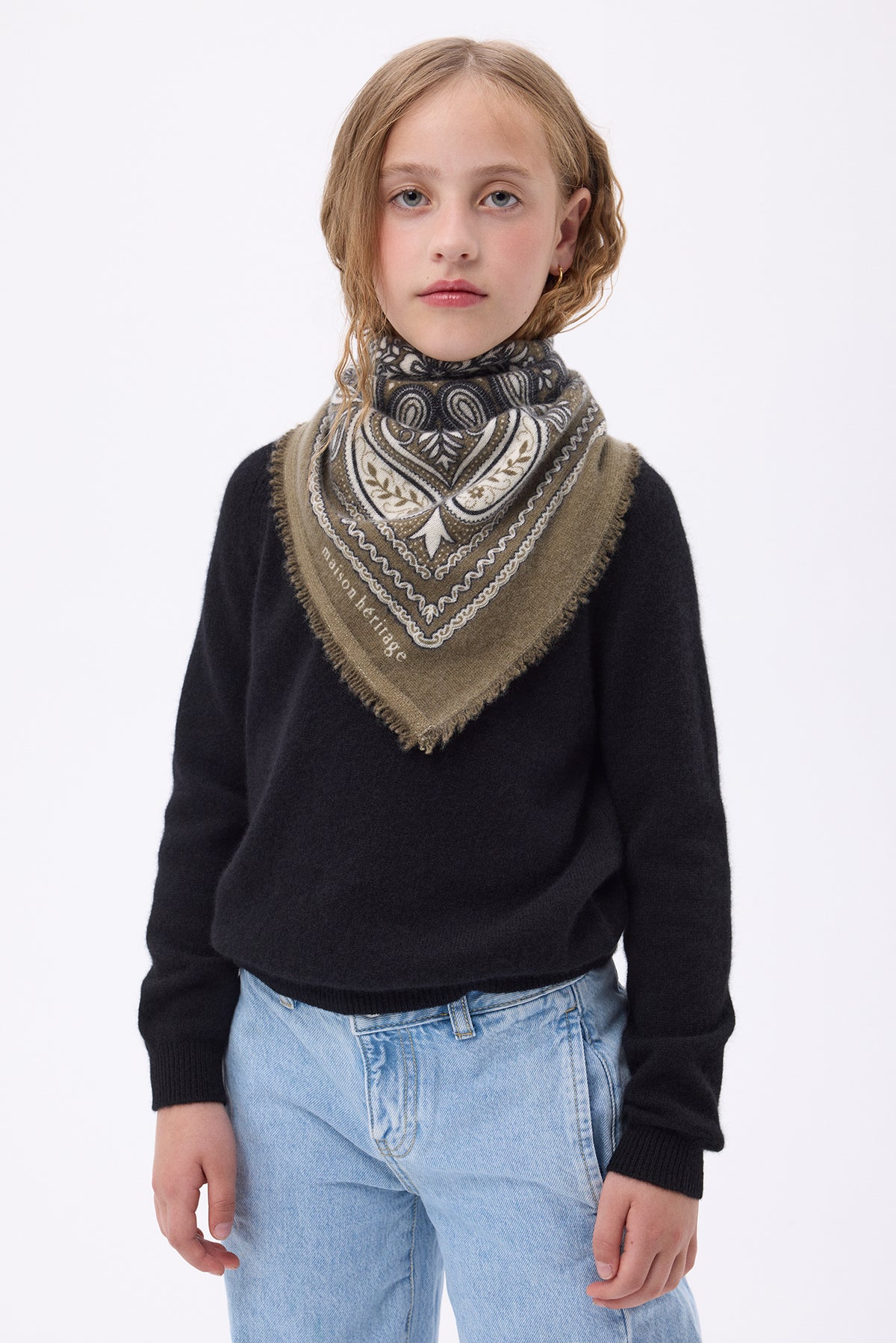 Petit Bandana Efi Bandana Efi - Vert Khaki Blanc - Enfant