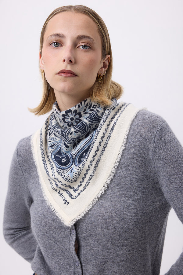 Petit Bandana Efi - Blanc Bleu Ciel - Femme