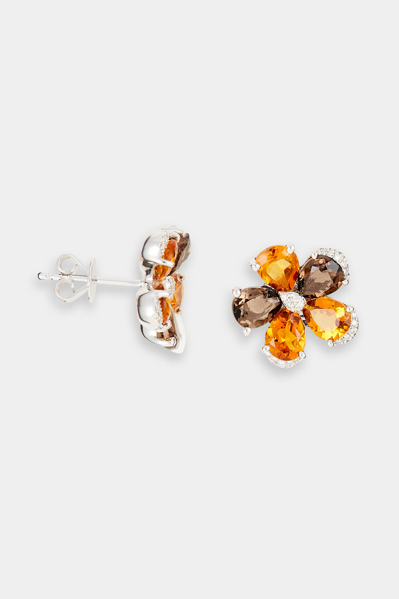 Boucles D'Oreilles "Denise" D0,08/38 Sq1,33/4 C1,57/1 - Or Blanc