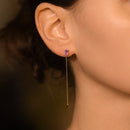 Boucles D'Oreilles "Stéphanie" D0,03/8 Am0,29/1 Pam0,29/1 - Or Jaune 375/1000