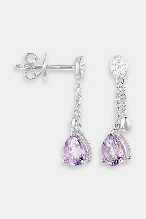 Boucles D'Oreilles "Lilona" D0,04/20 Am0,57/2 - Or Blanc 375/1000