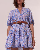 Aria Short Dress - Sky Mini Jonquille - Women's