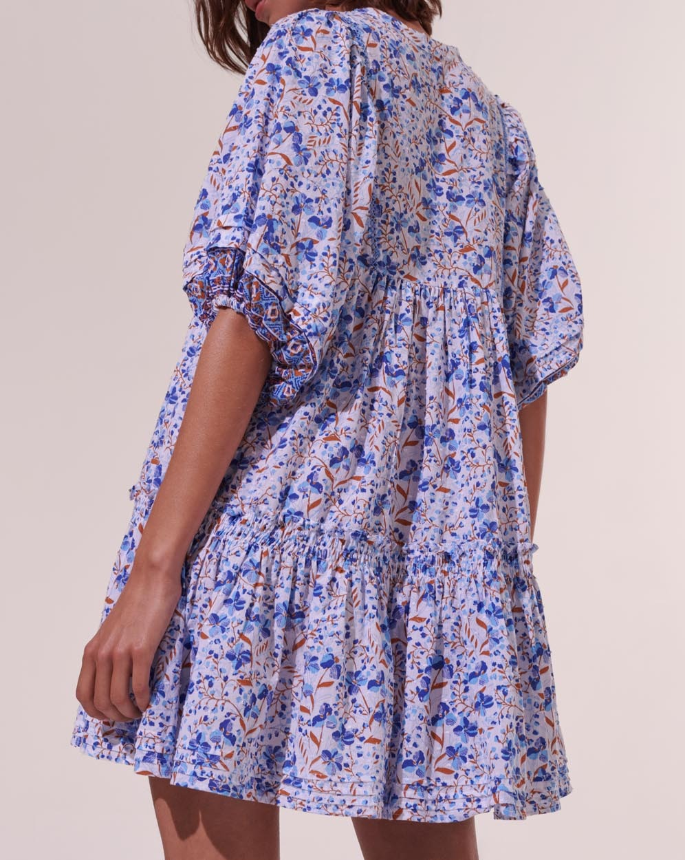 Aria Short Dress - Sky Mini Jonquille - Women