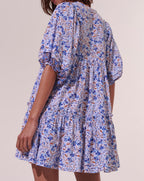 Aria Short Dress - Sky Mini Jonquille - Women