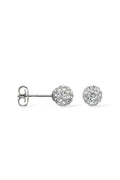 Boucle D'Oreilles "Puce De Crystal" Or Blanc 375/1000 Et Zirconium