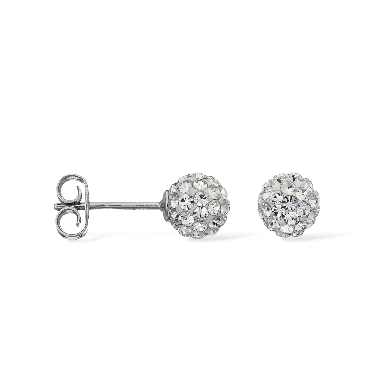 Boucle D'Oreilles "Puce De Crystal" Or Blanc 375/1000 Et Zirconium