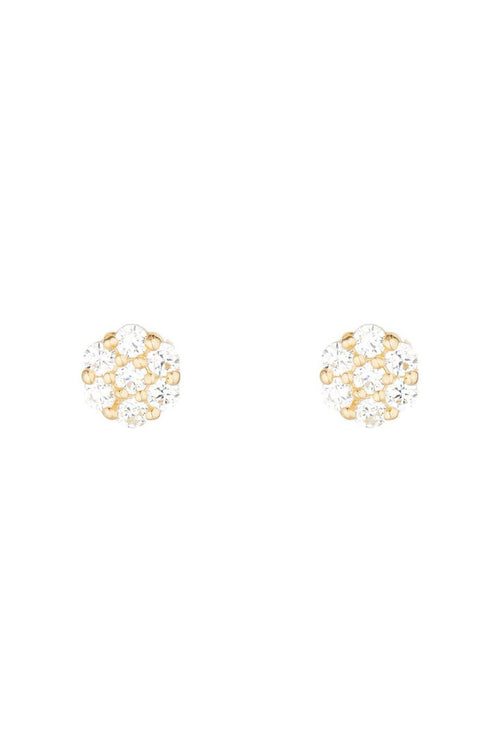 Boucles D'Oreilles Puce "Poussière D'Étoile" Or Jaune 375/1000 Et Zircon