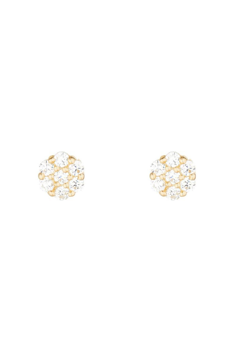 Boucles D'Oreilles Puce "Poussière D'Étoile" Or Jaune 375/1000 Et Zircon