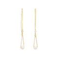 "Apollo Pearl" Earrings in 375/1000 Yellow Gold and Zirconium