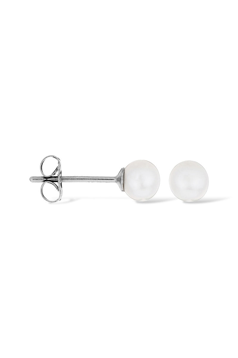 Boucles D'Oreilles "My Pearl" Or Blanc 375/1000 Perles Blanches
