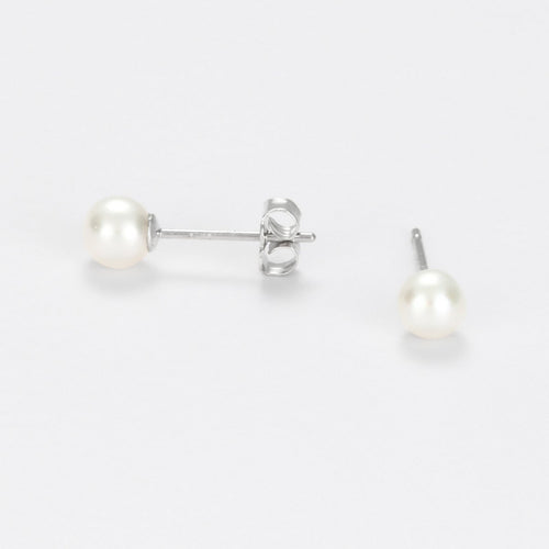 Boucles D'Oreilles "My Pearl" Or Blanc 375/1000 Perles Blanches - Or Blanc 375/1000