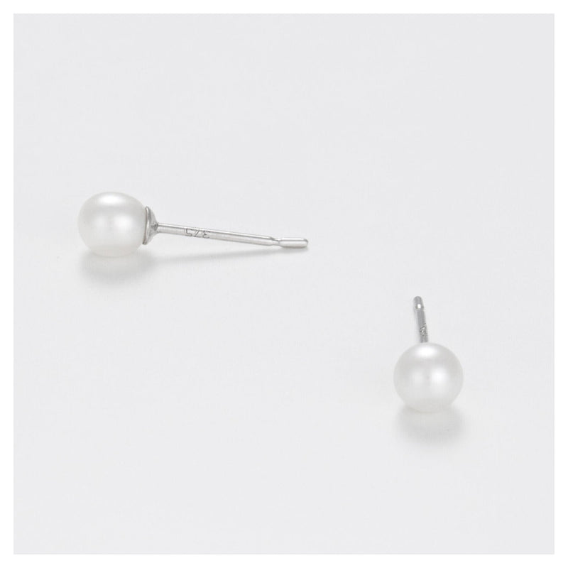 Boucles D'Oreilles "My Pearl" - Or Blanc 375/1000 Perles Blanches
