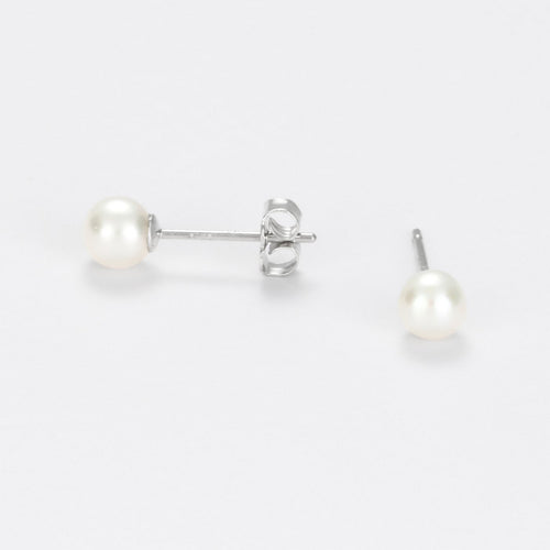 Boucles D'Oreilles "My Pearl" Or Blanc 375/1000 Perles Blanches - Or Blanc 375/1000