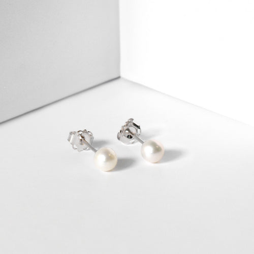 Boucles D'Oreilles "My Pearl" Or Blanc 375/1000 Perles Blanches - Or Blanc 375/1000