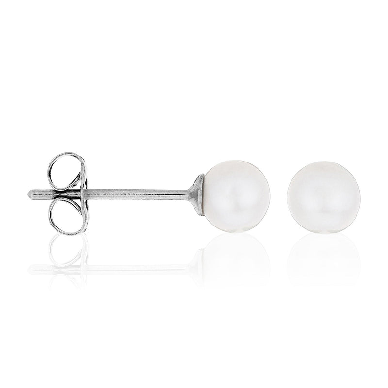 Boucles D'Oreilles "My Pearl" - Or Blanc 375/1000 Perles Blanches