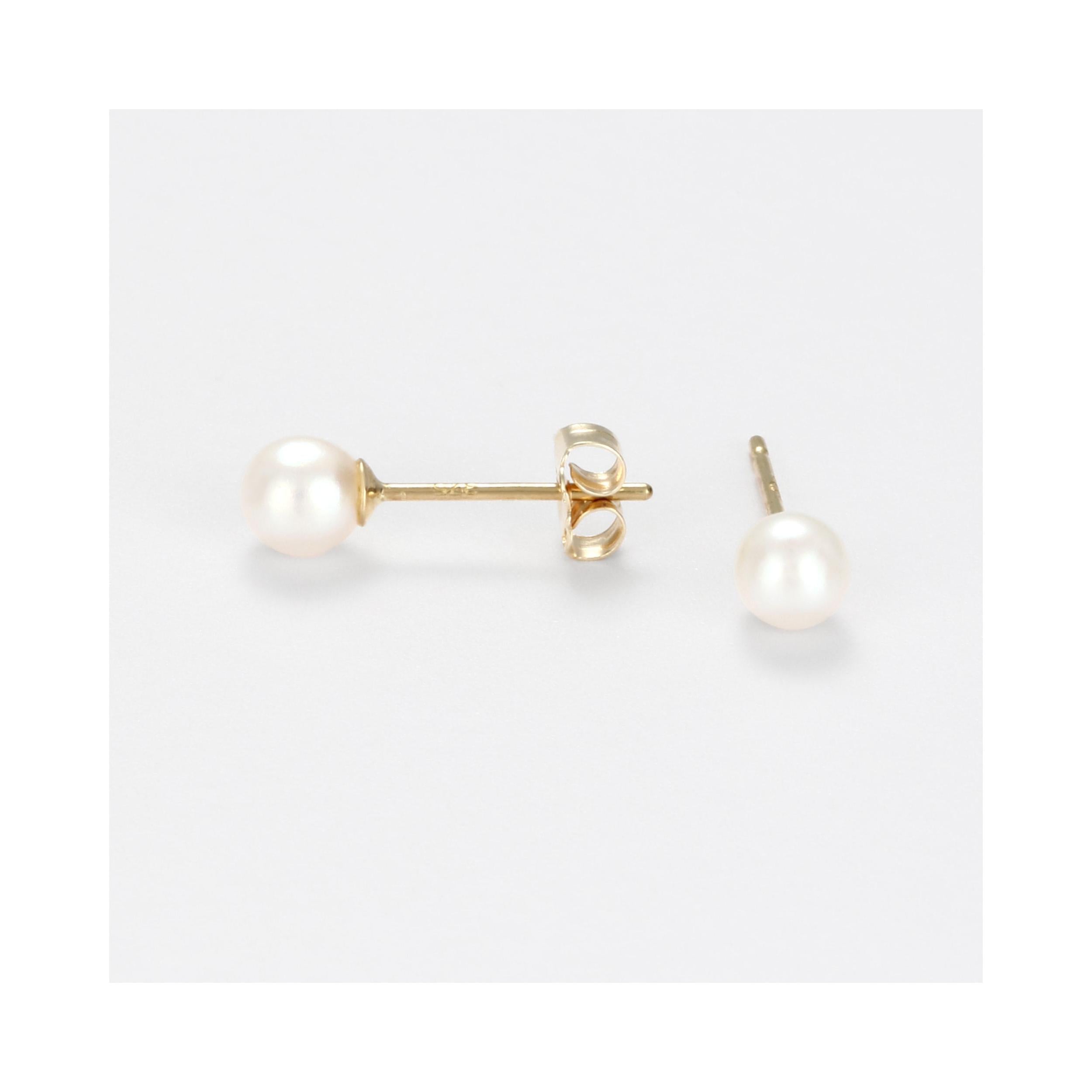 “My Pearl” Earrings 375/1000 Yellow Gold White Pearls