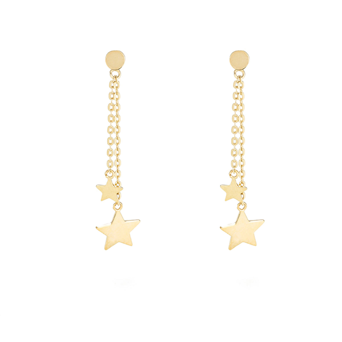 Boucle D'Oreilles " Etoiles Pendantes "  Or Jaune 375/1000