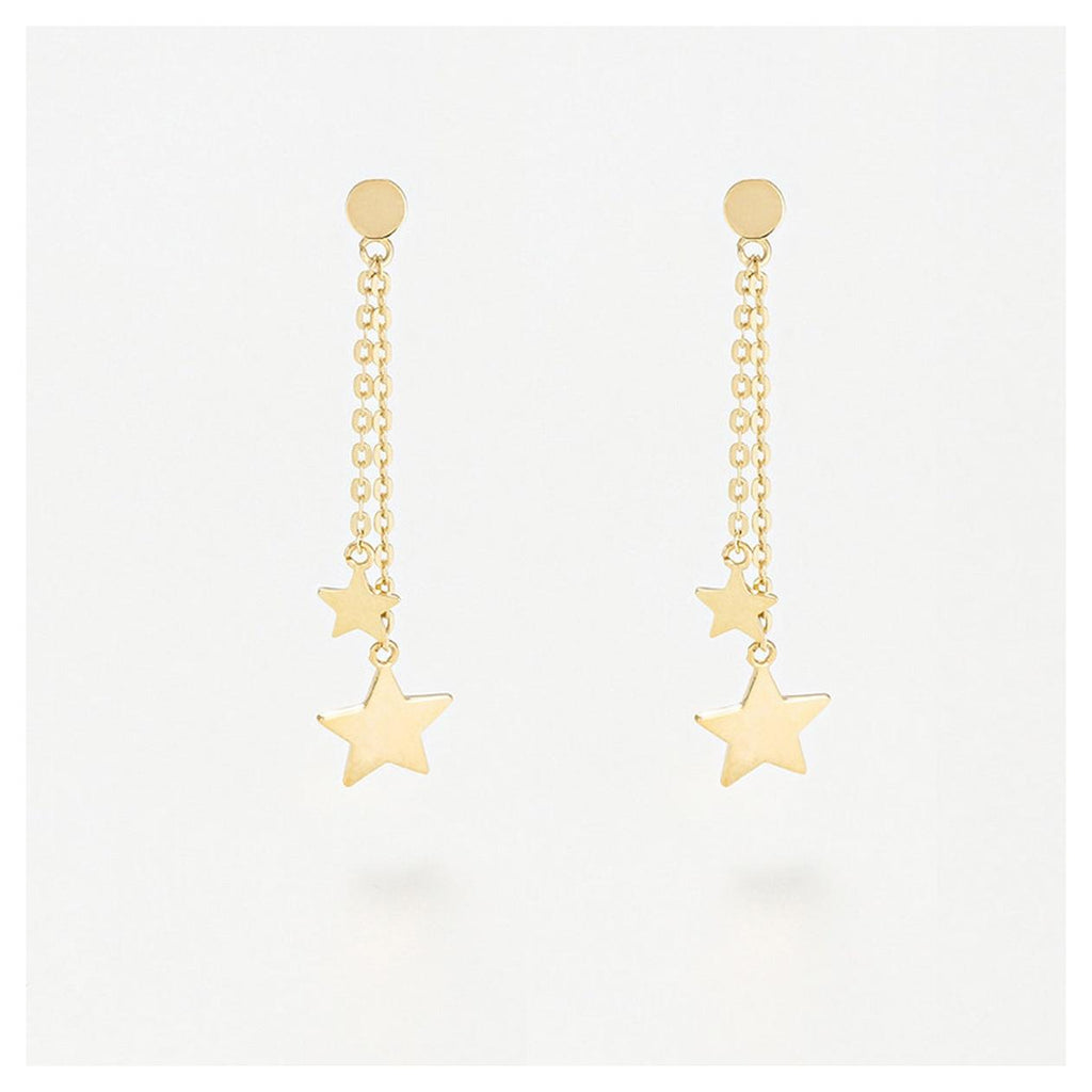 Pendientes “Estrellas Colgantes” – Oro Amarillo 375/1000