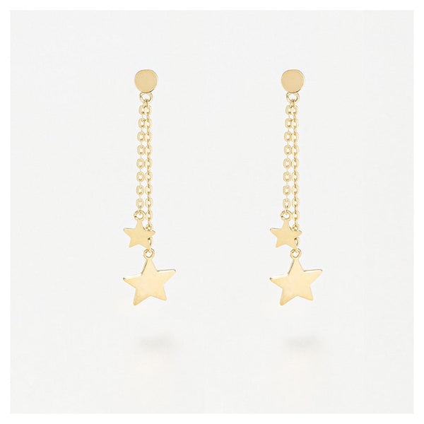 Pendientes “Estrellas Colgantes” – Oro Amarillo 375/1000