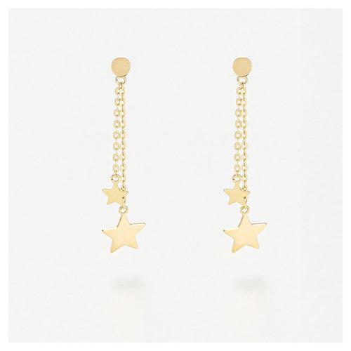 Pendientes “Estrellas Colgantes” – Oro Amarillo 375/1000