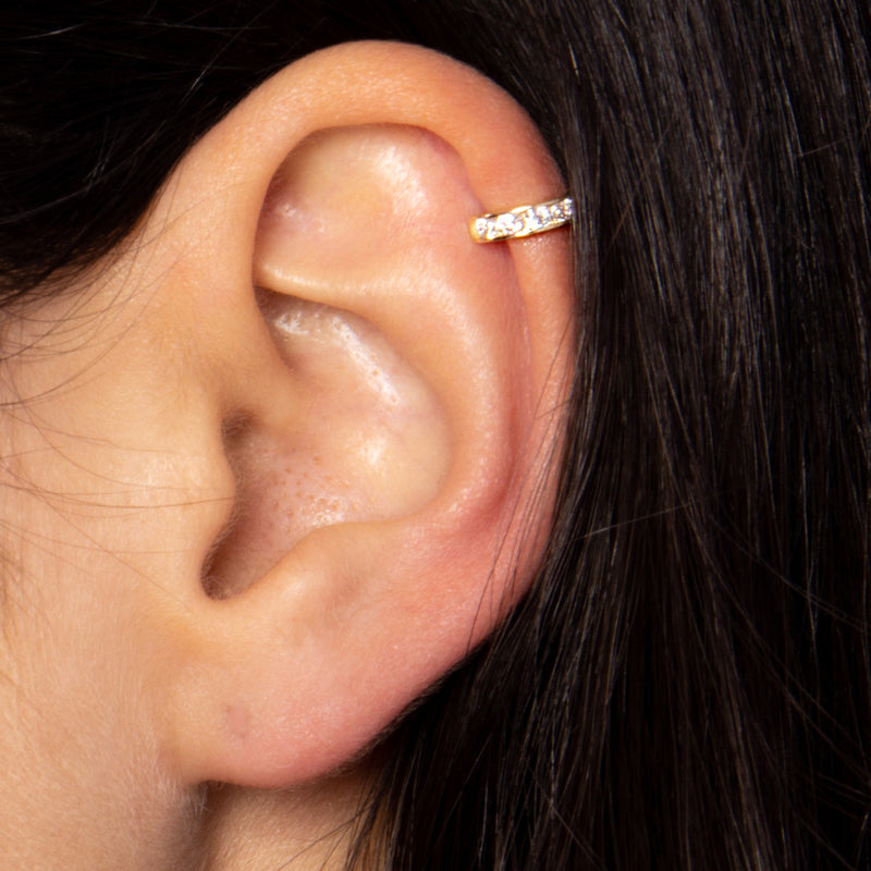Bijou Cartilage Unitaire "Shining Ear Cuff" - Or Jaune 375/1000