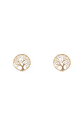 Pendientes "Árbol De La Vida" Oro Amarillo 375/1000 Y Circonio