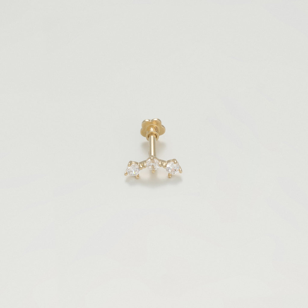 Bijou Cartilage Unitaire "Trinity" - Or Jaune 375/1000