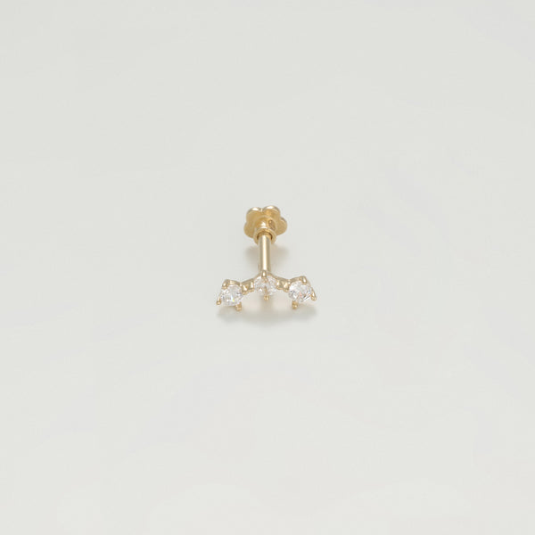Bijou Cartilage Unitaire "Trinity" Or Jaune 375/1000