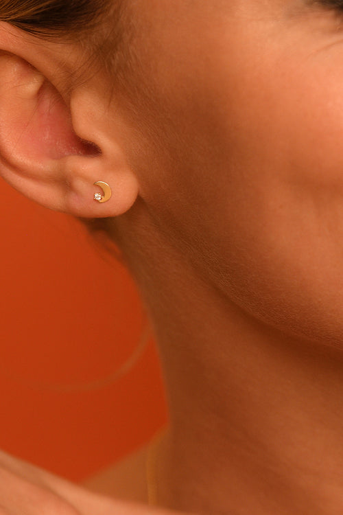 Bijou Cartilage Unitaire "Lune Dorée" - Or Jaune 375/1000