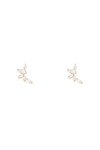 Boucle D'Oreilles " Five Petals" Or Jaune 375/1000 Et Zirconium