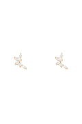 Boucle D'Oreilles " Five Petals" Or Jaune 375/1000 Et Zirconium