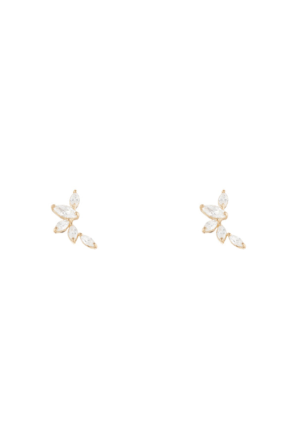 Örhängen "Five Petals" gult guld 375/1000 och zirkonia