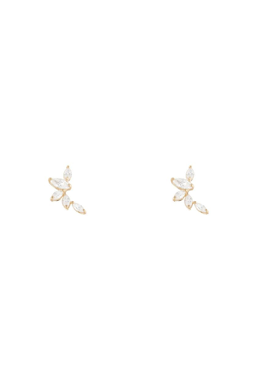 Pendientes "Five Petals" - Oro amarillo 375/1000 y circonio
