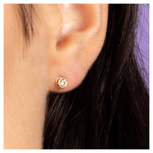 Boucles D'Oreilles "Philtre D'Amour" - Or Jaune 375/1000 Et Zirconium