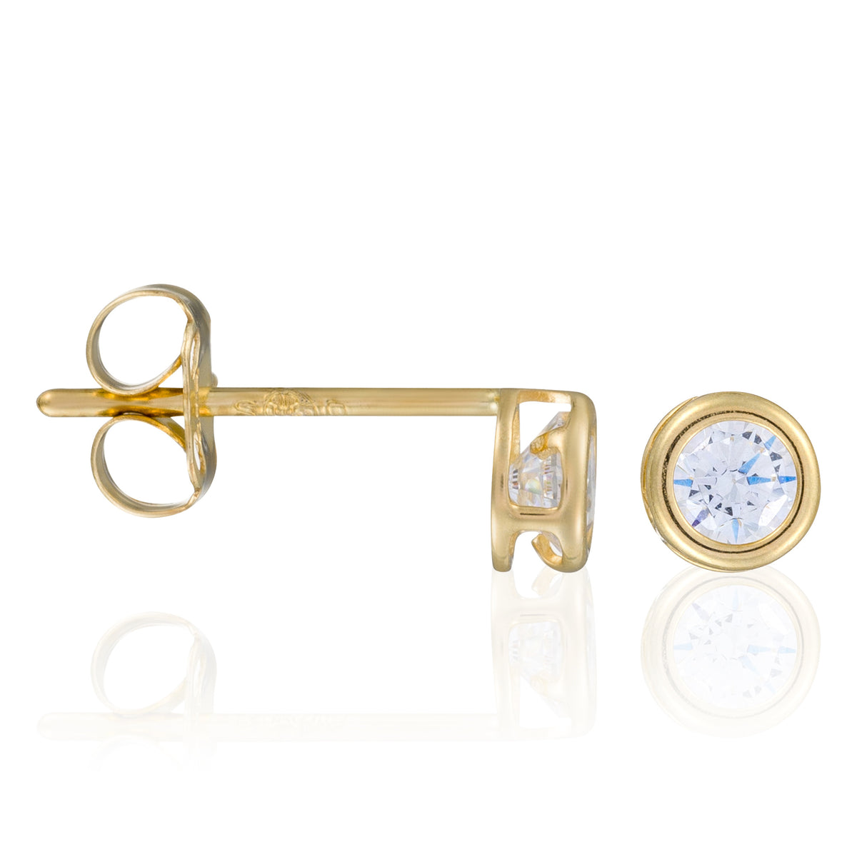 Boucles D'Oreilles "Philtre D'Amour" Or Jaune 375/1000 Et Zirconium