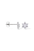 Boucle D'Oreilles "Le Messager Blanc" Or Blanc 375/1000 Et Zirconium